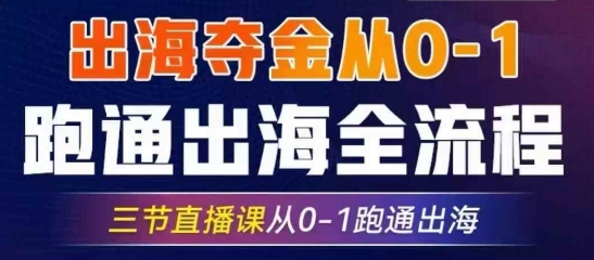 2025出海夺金从0-1跑通出海全流程，三节直播课从0-1跑通出海，教你用AI跑通全流程祝你网-副业赚钱-互联网创业-资源整合祝你网