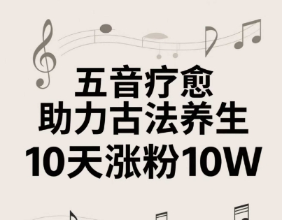 古法五音养生教程，五音疗愈的视频的制作方法，2-4小时就能学会，作者10天涨粉10W祝你网-副业赚钱-互联网创业-资源整合祝你网