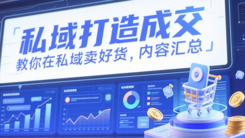 私域打造成交，教你在私域卖好货，内容汇总祝你网-副业赚钱-互联网创业-资源整合祝你网