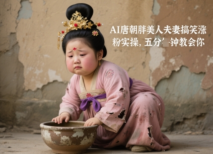 AI唐朝胖美人夫妻搞笑涨粉实操，五分钟教会你祝你网-副业赚钱-互联网创业-资源整合祝你网