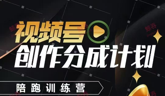 视频号创作分成计划陪跑训练营，手把手教会你如何制作视频，细水长流型项目祝你网-副业赚钱-互联网创业-资源整合祝你网