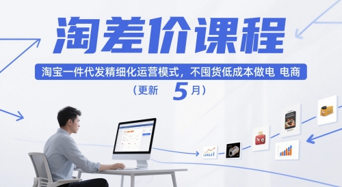 淘差价课程，淘宝一件代发精细化运营模式，不囤货低成本做电商（更新5月）祝你网-副业赚钱-互联网创业-资源整合祝你网