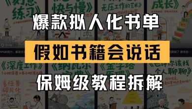 最新爆款拟人化书单玩法，假如书籍会说话，保姆级教程祝你网-副业赚钱-互联网创业-资源整合祝你网