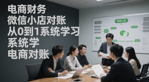 电商财务微信小店对账，从0到1系统学习电商对账祝你网-副业赚钱-互联网创业-资源整合祝你网