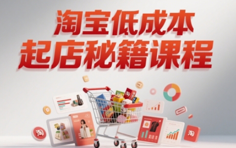 淘宝低成本起店系统课，助你快速起店，实现弯道超车祝你网-副业赚钱-互联网创业-资源整合祝你网