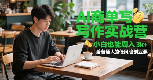 AI商单写作实战营，小白也能周入3k+，给普通人的低风险创业课祝你网-副业赚钱-互联网创业-资源整合祝你网