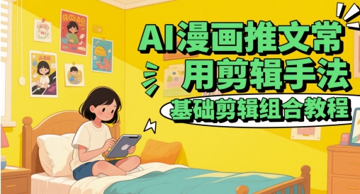 AI漫画推文常用剪辑手法，基础剪辑组合教程祝你网-副业赚钱-互联网创业-资源整合祝你网