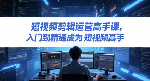 短视频剪辑运营高手课，入门到精通成为短视频高手祝你网-副业赚钱-互联网创业-资源整合祝你网