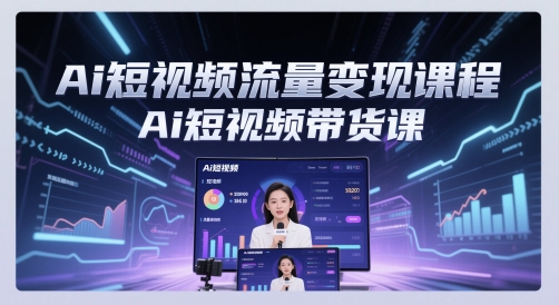 Ai短视频流量变现课程，Ai短视频带货课祝你网-副业赚钱-互联网创业-资源整合祝你网