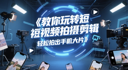 教你玩转短视频拍摄剪辑，轻松拍出手机大片祝你网-副业赚钱-互联网创业-资源整合祝你网