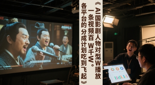 AI三国影视剧人物对口型唱歌玩法，一条视频百W千W播放，各平台的分成计划吃到飞起祝你网-副业赚钱-互联网创业-资源整合祝你网