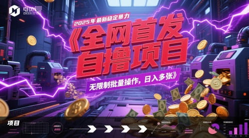 全网首发，2025年最新稳定暴力全自动自撸项目，无限制批量操作，日入多张【揭秘】祝你网-副业赚钱-互联网创业-资源整合祝你网