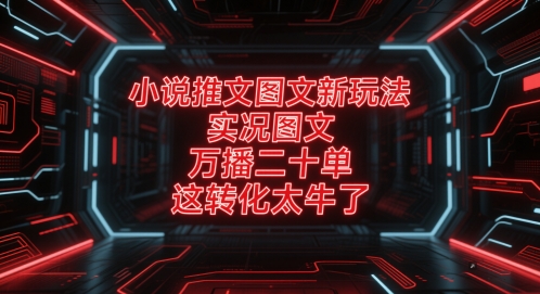 小说推文图文新玩法，实况图文，万播二十单，这转化太牛了！祝你网-副业赚钱-互联网创业-资源整合祝你网