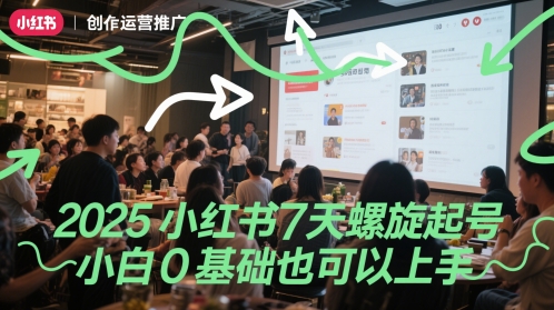 2025小红书7天螺旋起号，小白0基础也可以上手祝你网-副业赚钱-互联网创业-资源整合祝你网