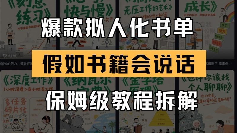 最新爆款拟人化书单玩法 假如书籍会说话 保姆级教程祝你网-副业赚钱-互联网创业-资源整合祝你网