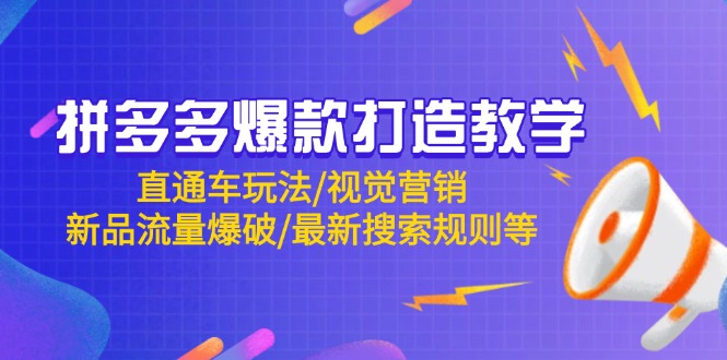 拼多多爆款打造教学：直通车玩法/视觉营销/新品流量爆破/最新搜索规则等祝你网-副业赚钱-互联网创业-资源整合祝你网