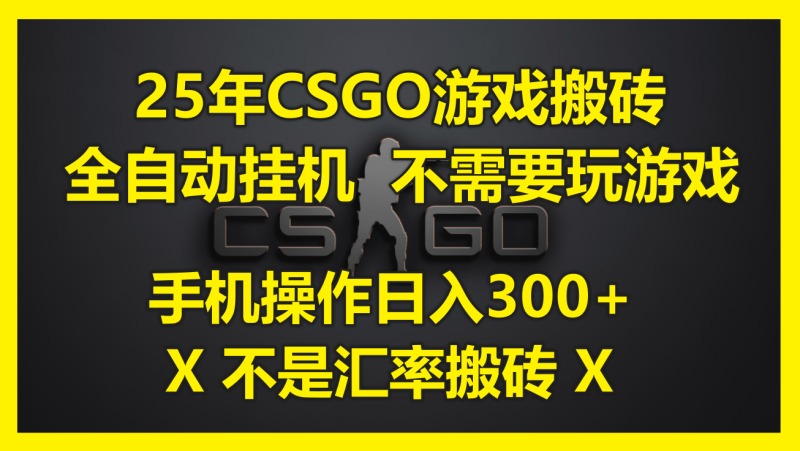 25年CSGO游戏搬砖，全自动挂机，不需要玩游戏，手机操作日入300+祝你网-副业赚钱-互联网创业-资源整合祝你网