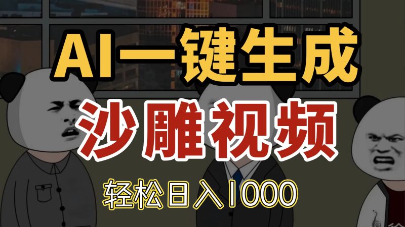 AI一键生成沙雕视频，一条视频千万播放，轻松日入1000祝你网-副业赚钱-互联网创业-资源整合祝你网