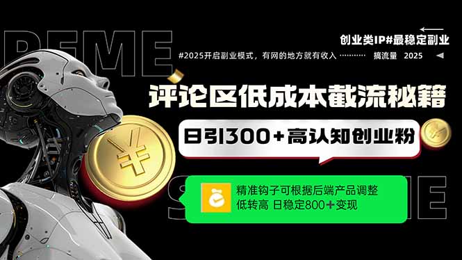 评论区低成本引流秘籍，精准钩子直击用户，单账号日增300+创业粉，日稳…祝你网-副业赚钱-互联网创业-资源整合祝你网