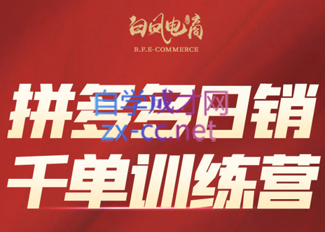 白凤电商·拼多多日销千单训练营(更新6月)祝你网-副业赚钱-互联网创业-资源整合祝你网