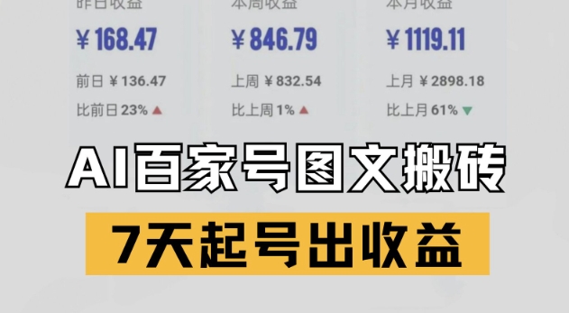 百家号搬砖新玩法，AI一键仿写爆文，7天起号出收益祝你网-副业赚钱-互联网创业-资源整合祝你网