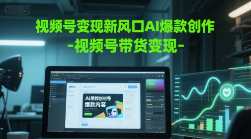 视频号变现新风口AI爆款创作-视频号带货变现祝你网-副业赚钱-互联网创业-资源整合祝你网