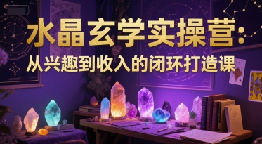 水晶玄学实操营：从兴趣到收入的闭环打造课祝你网-副业赚钱-互联网创业-资源整合祝你网