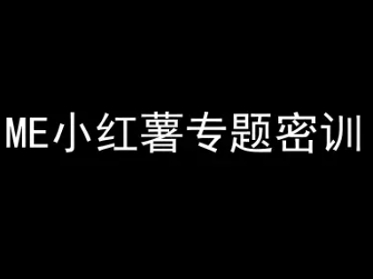 ME小红薯专题密训-小红书电商教程祝你网-副业赚钱-互联网创业-资源整合祝你网