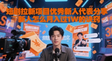 短剧拉新项目优秀新人代表分享新人怎么月入过1W的诀窍祝你网-副业赚钱-互联网创业-资源整合祝你网