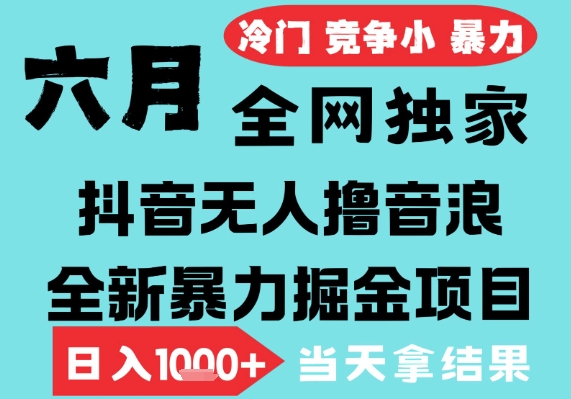 2025年6月高爆抖音无人直播最新撸音浪掘金项目，无脑日入1k+，低门槛小白可做，可矩阵放大祝你网-副业赚钱-互联网创业-资源整合祝你网
