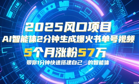 AI智能体2分钟一键生成爆火书单号原创视频，5个月涨粉57w，带你零代码1分钟搭建智能体祝你网-副业赚钱-互联网创业-资源整合祝你网