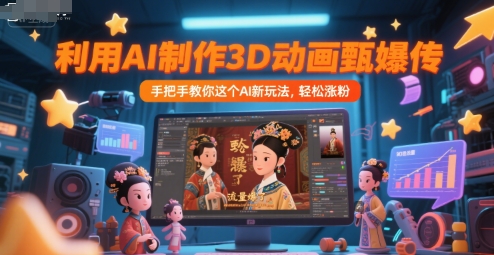利用AI制作3D动画甄嬛传，流量爆了，手把手教你这个AI新玩法，轻松涨粉祝你网-副业赚钱-互联网创业-资源整合祝你网
