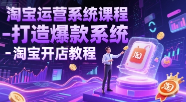 淘宝运营系统课程-打造爆款系统-淘宝开店教程祝你网-副业赚钱-互联网创业-资源整合祝你网