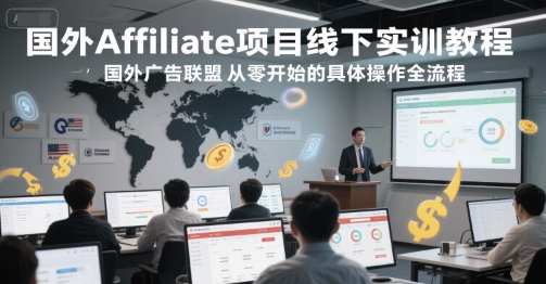 国外Affiliate项目线下实训教程，国外广告联盟从零开始的具体操作全流程祝你网-副业赚钱-互联网创业-资源整合祝你网