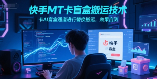 快手MT卡盲盒搬运技术，卡AI盲盒通道进行替换搬运，效果自测祝你网-副业赚钱-互联网创业-资源整合祝你网