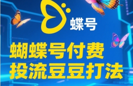 2025蝴蝶号付费投流豆豆打法，助新手快速掌握付费流量撬动自然流的核心玩法祝你网-副业赚钱-互联网创业-资源整合祝你网