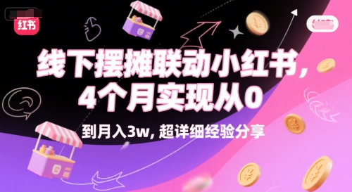 线下摆摊联动小红书，4 个月实现从 0 到月入3w，超详细经验分享祝你网-副业赚钱-互联网创业-资源整合祝你网