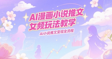 AI漫画小说推文女频玩法教学，AI小说推文变现全流程祝你网-副业赚钱-互联网创业-资源整合祝你网