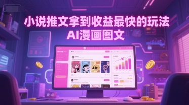 小说推文拿到收益最快的玩法，AI漫画图文祝你网-副业赚钱-互联网创业-资源整合祝你网