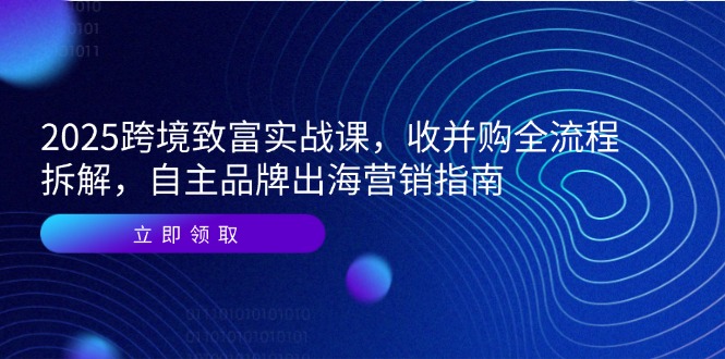 2025跨境致富实战课，收并购全流程拆解，自主品牌出海营销指南祝你网-副业赚钱-互联网创业-资源整合祝你网