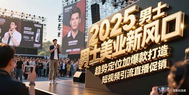2025男士美业新风口，趋势定位加爆款打造，短视频引流直播促销祝你网-副业赚钱-互联网创业-资源整合祝你网