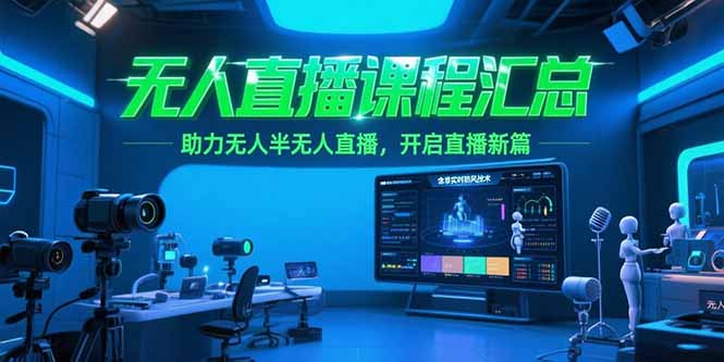 无人直播课程汇总，含非实时防风技术，助力无人半无人直播，开启直播新篇祝你网-副业赚钱-互联网创业-资源整合祝你网