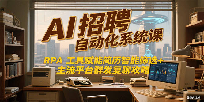 AI招聘自动化系统课，RPA工具赋能简历智能筛选+主流平台群发复聊全攻略祝你网-副业赚钱-互联网创业-资源整合祝你网