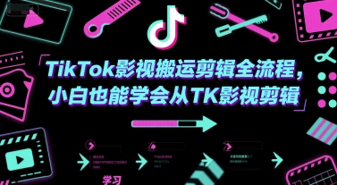 TikTok影视搬运剪辑全流程，小白也能学会从TK影视剪辑祝你网-副业赚钱-互联网创业-资源整合祝你网
