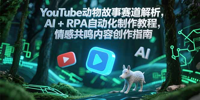 YouTube动物故事赛道解析，AI+RPA自动化制作教程，情感共鸣内容创作指南祝你网-副业赚钱-互联网创业-资源整合祝你网