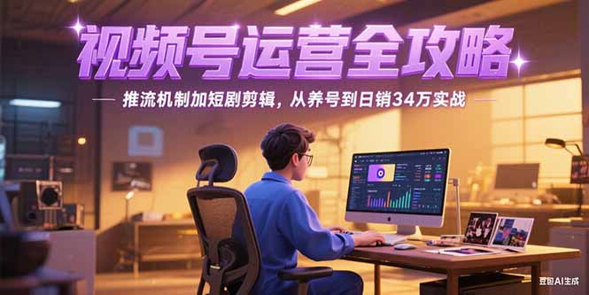 2025视频号运营全攻略，推流机制加短剧剪辑，从养号到日销34万实战祝你网-副业赚钱-互联网创业-资源整合祝你网