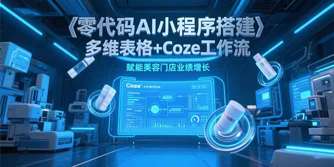 零代码AI小程序搭建，多维表格+Coze工作流，赋能美容门店业绩增长祝你网-副业赚钱-互联网创业-资源整合祝你网