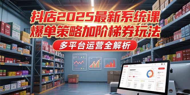 抖店2025最新系统课，爆单策略加阶梯券玩法，多平台运营全解析祝你网-副业赚钱-互联网创业-资源整合祝你网