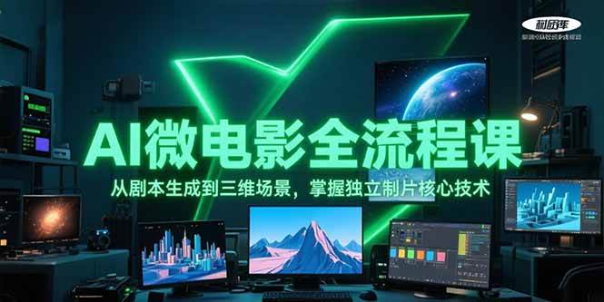 AI微电影全流程课，从剧本生成到三维场景，掌握独立制片核心技术祝你网-副业赚钱-互联网创业-资源整合祝你网