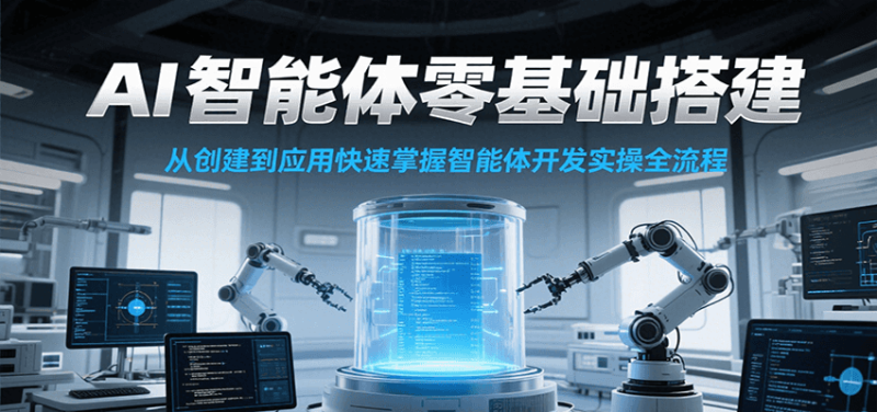 AI智能体零基础搭建实操课，从创建到应用快速掌握智能体开发全流程！祝你网-副业赚钱-互联网创业-资源整合祝你网